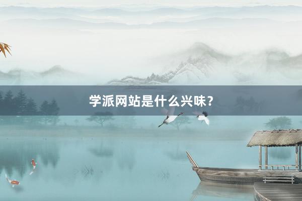 学派网站是什么兴味？