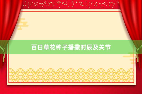百日草花种子播撒时辰及关节